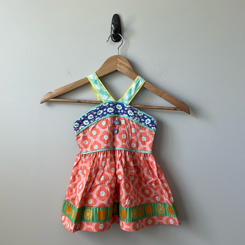 Matilda Jane Orange Flower Crisscross back peplum top 6 - Picture 1 of 8